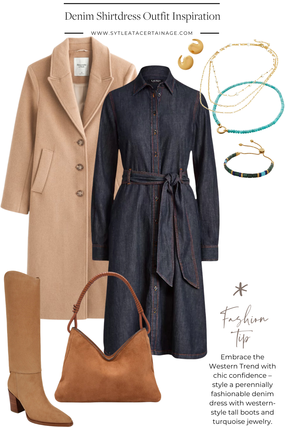 Denim Dress Outfit Inspiration 3