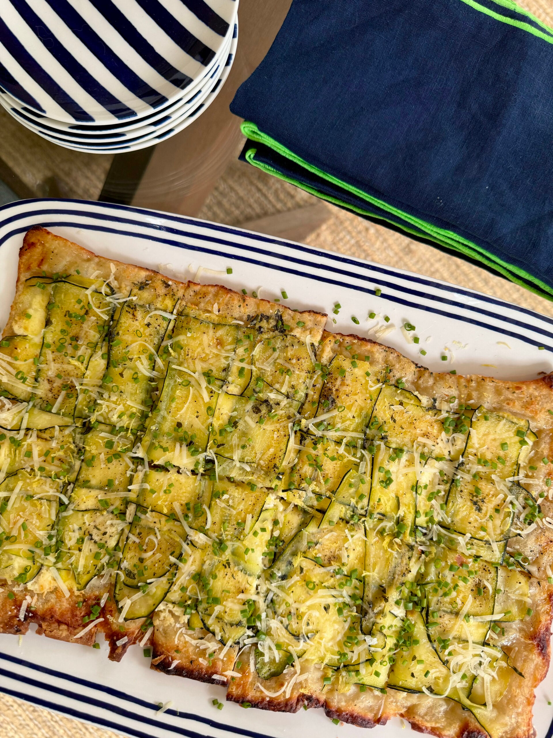 August | Zucchini and Ricotta flatbread