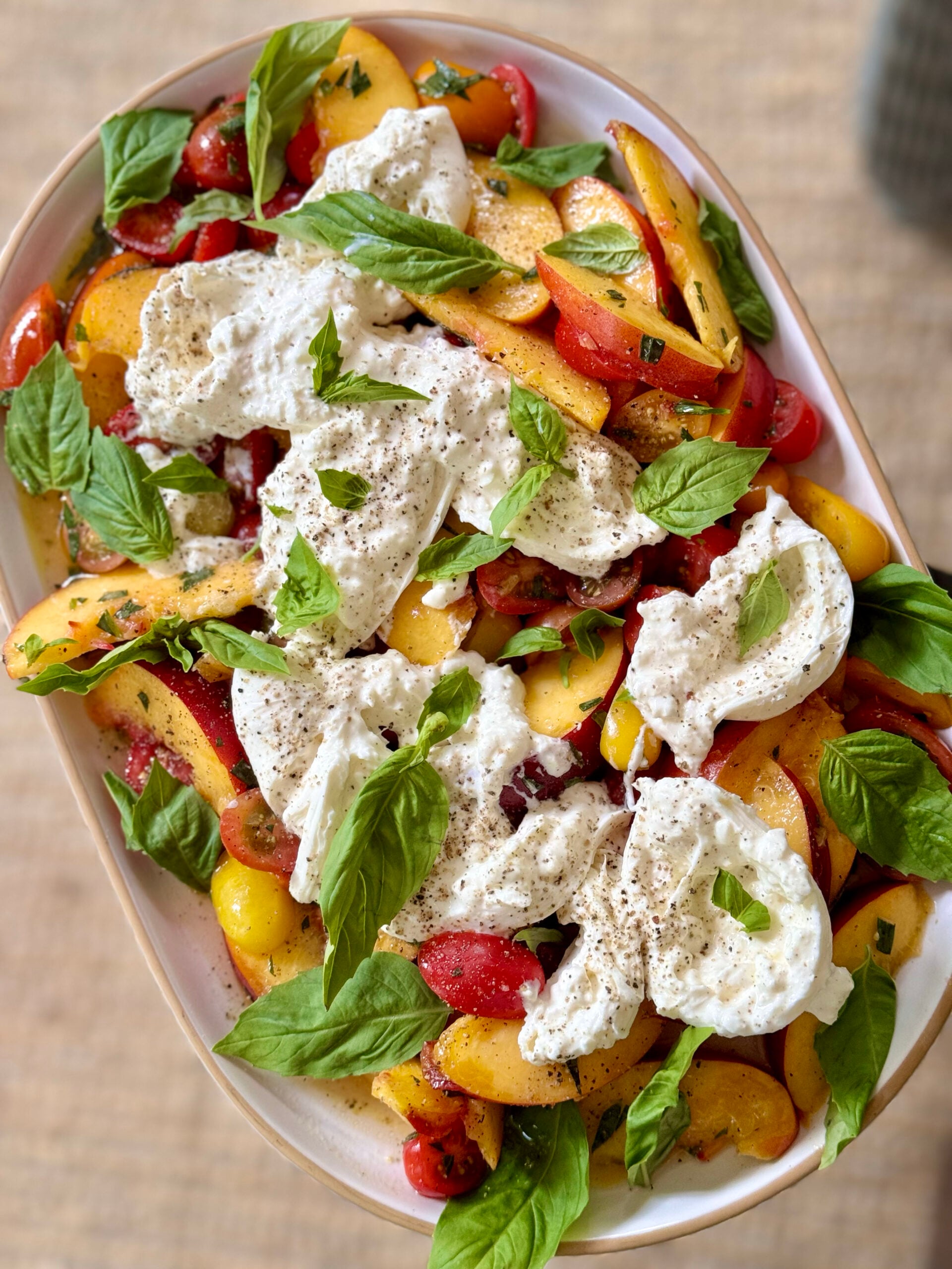 Peach & Tomato Burrata Salad