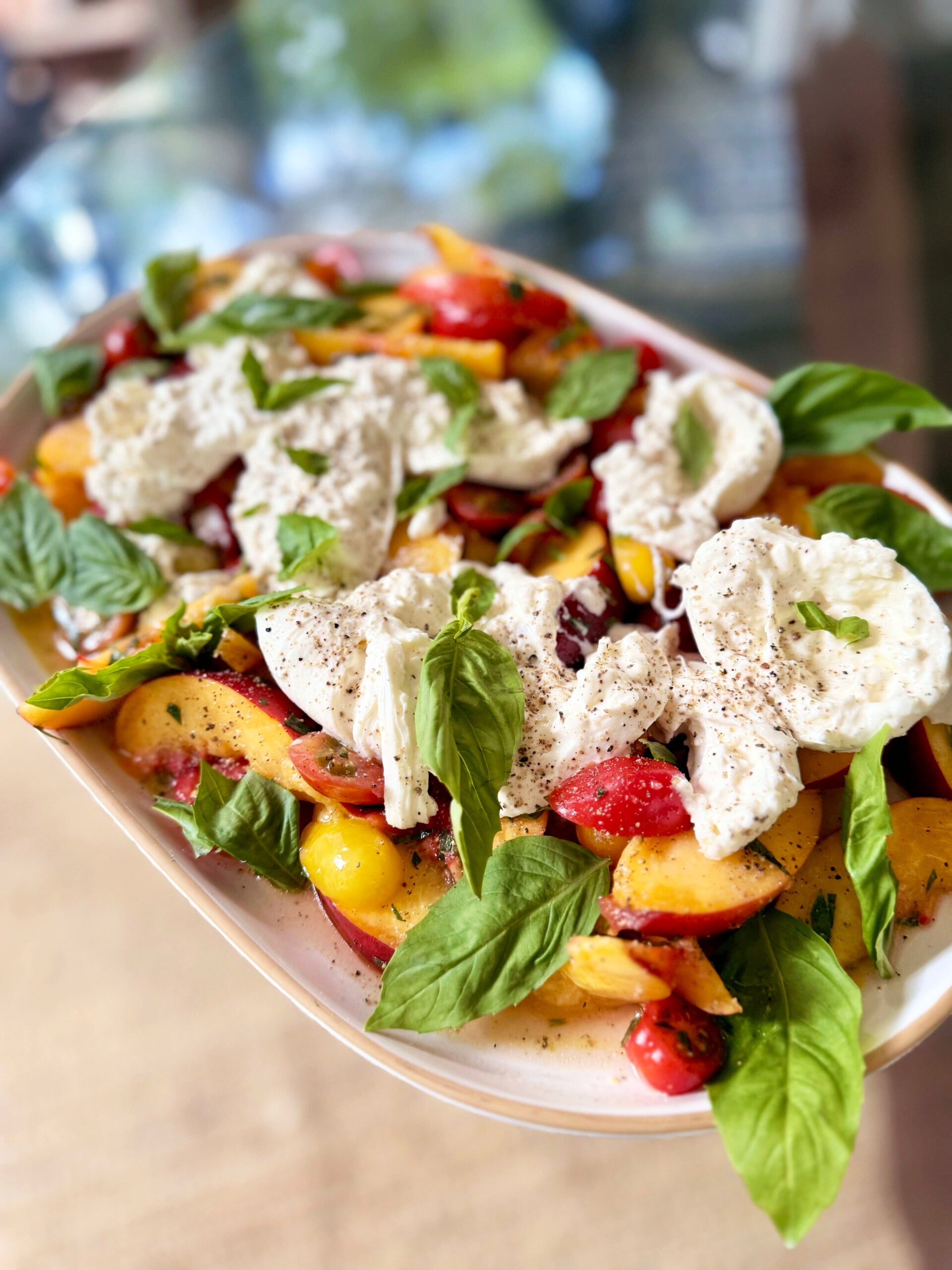 Peach & Tomato Burrata Salad