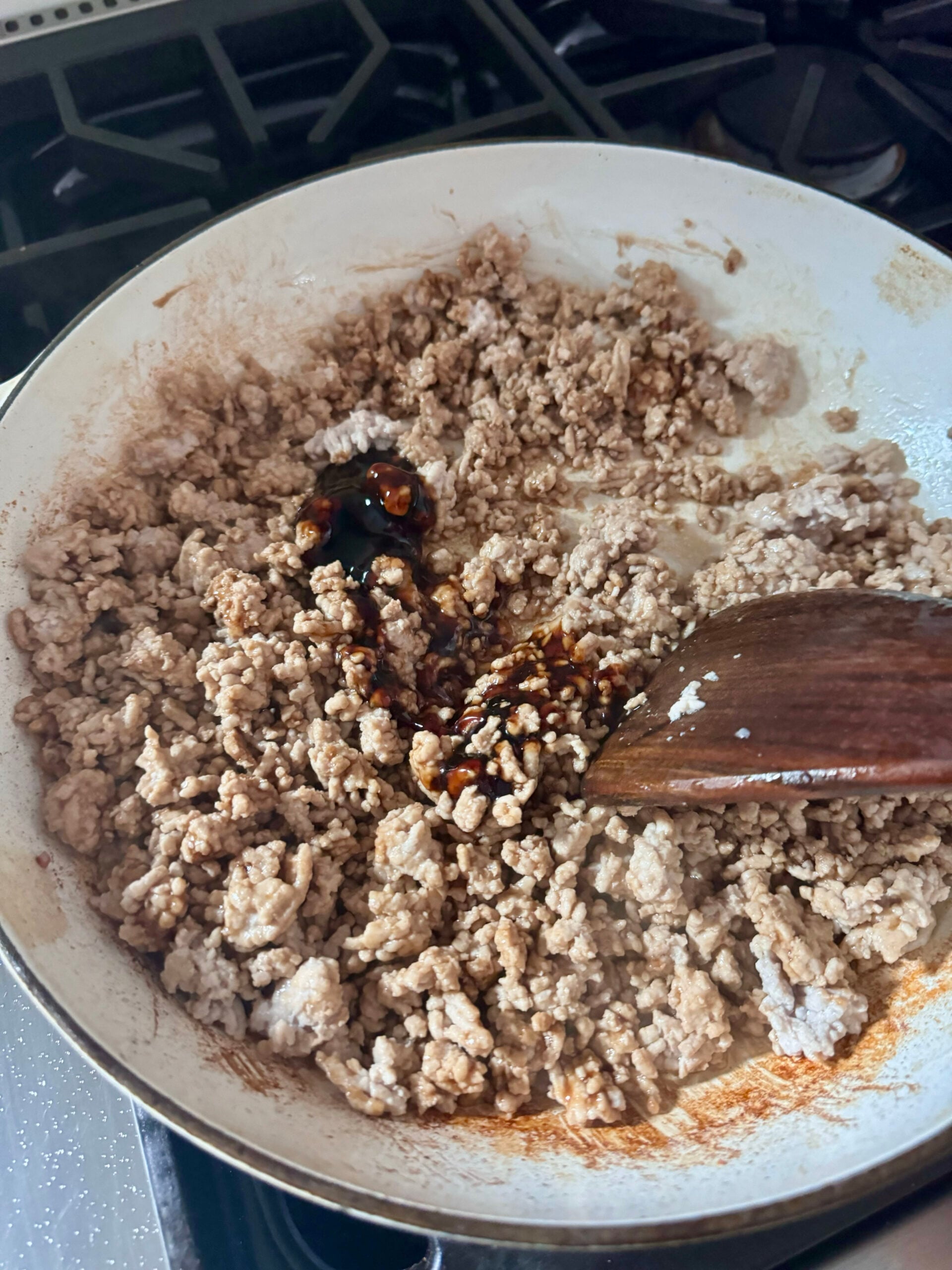 brown the ground pork