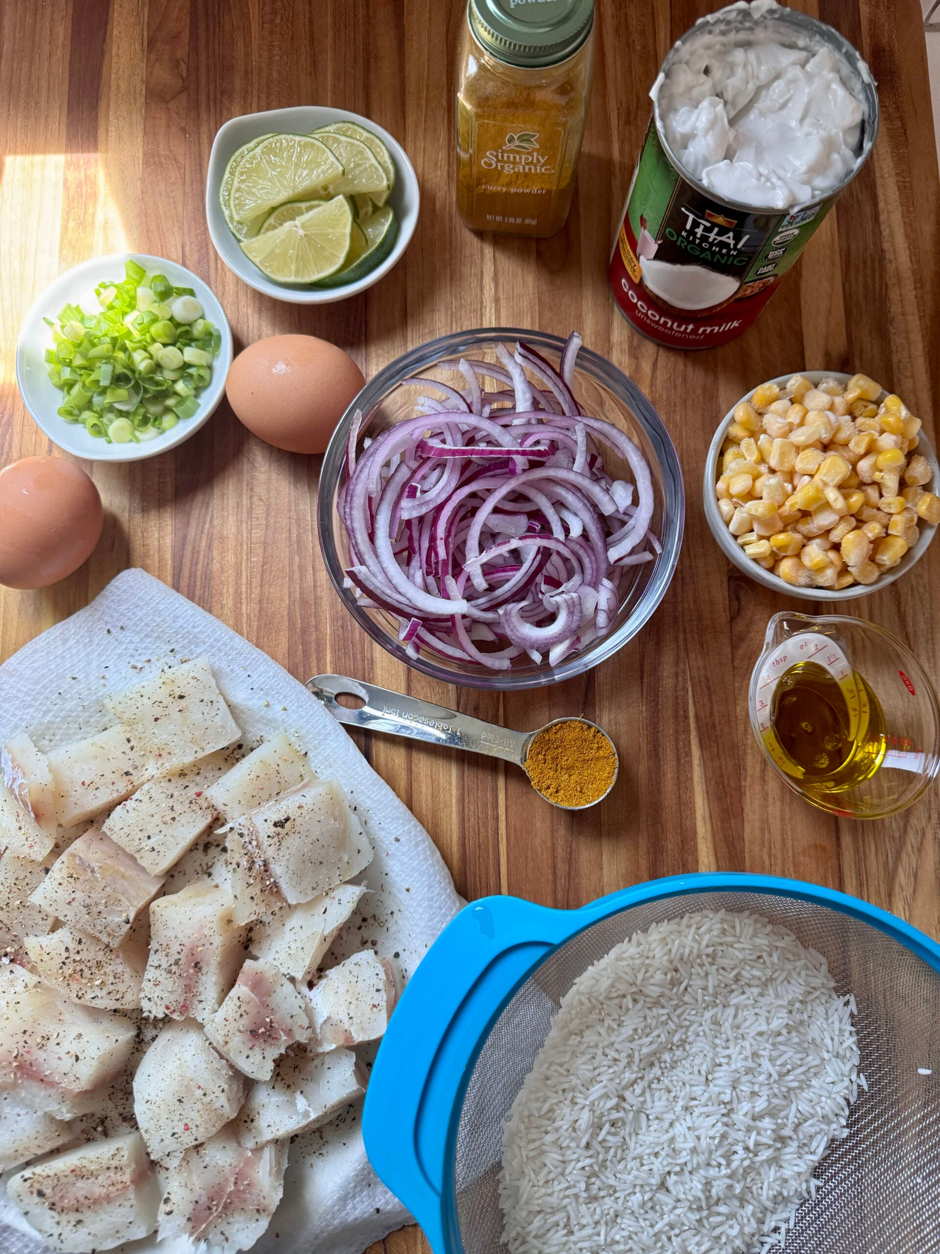 Coconut Curry Rice ingredients
