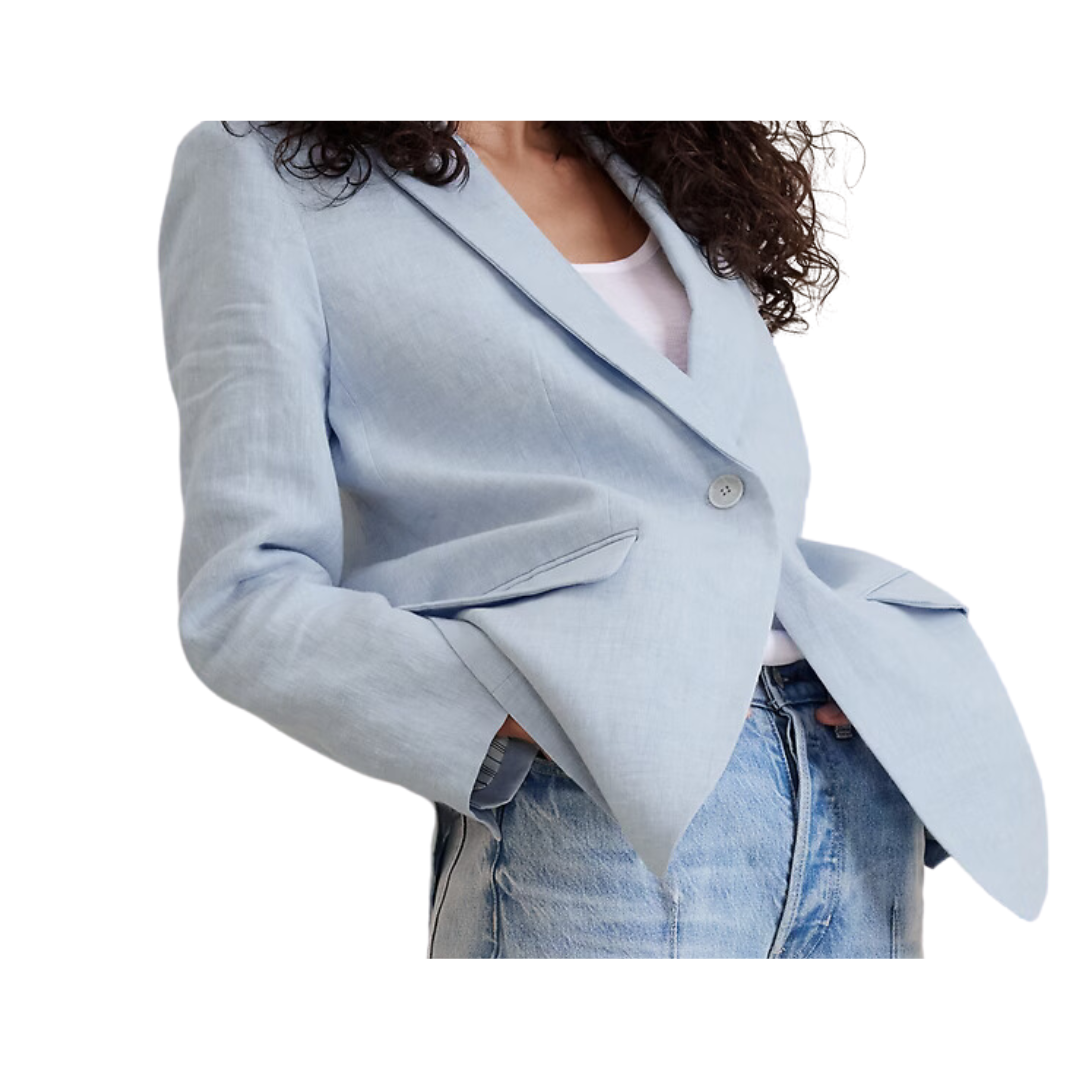 relaxed linen blazer | How to Rock Bold Hues