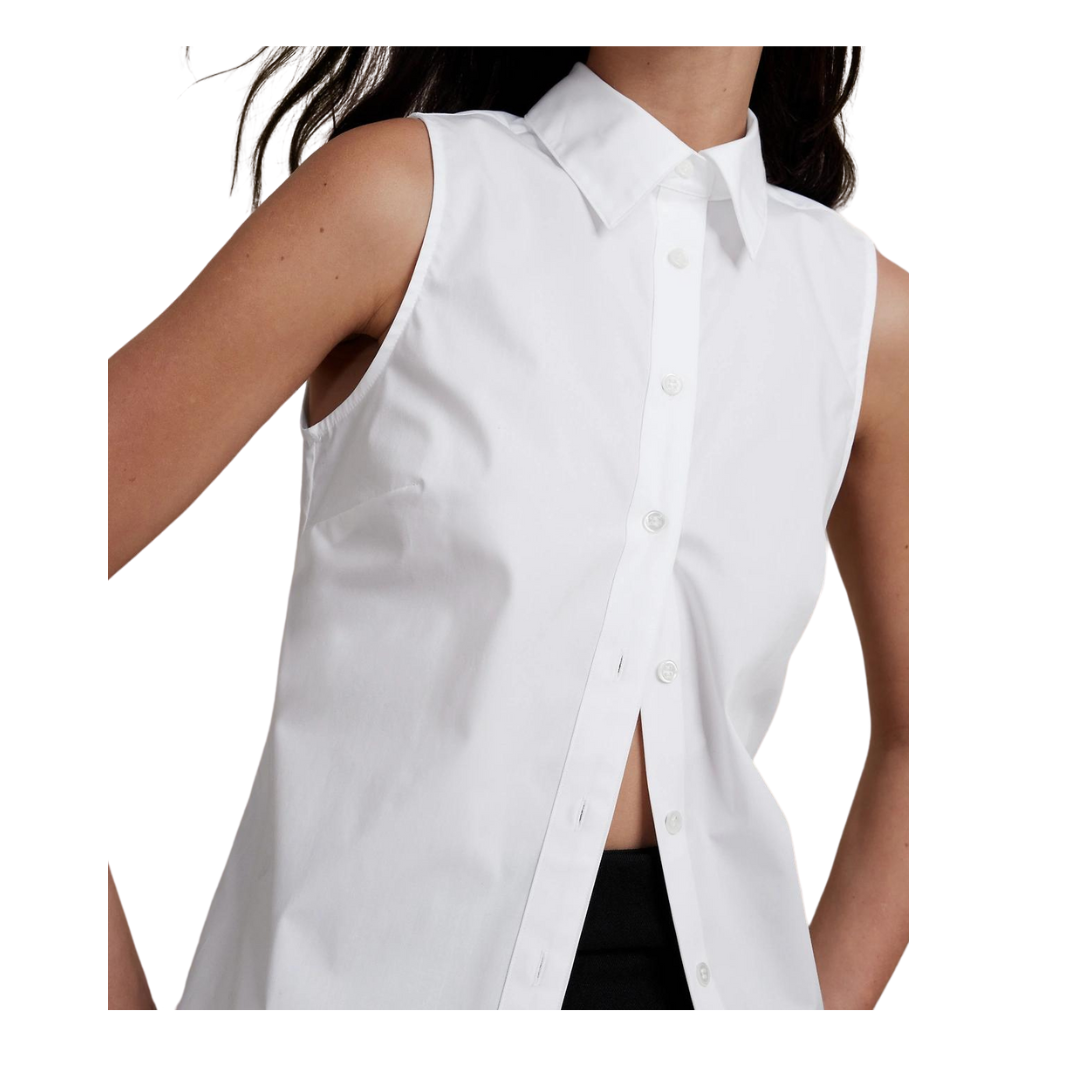 tailored sleeveless shirt