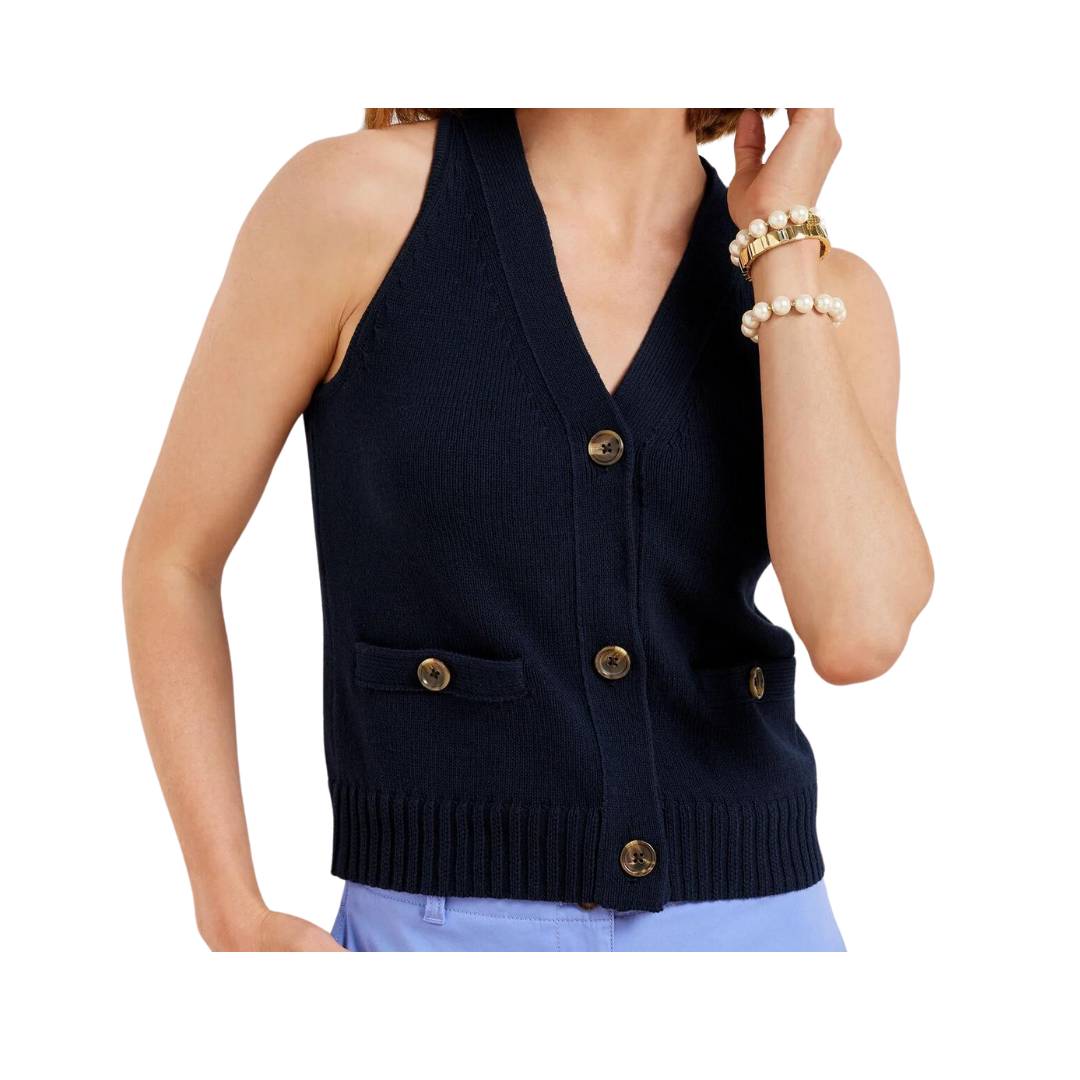 halter sweater vest | How to Rock Bold Hues