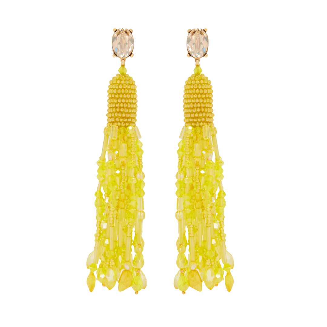 tassel beaded earrings | How to Rock Bold Hues
