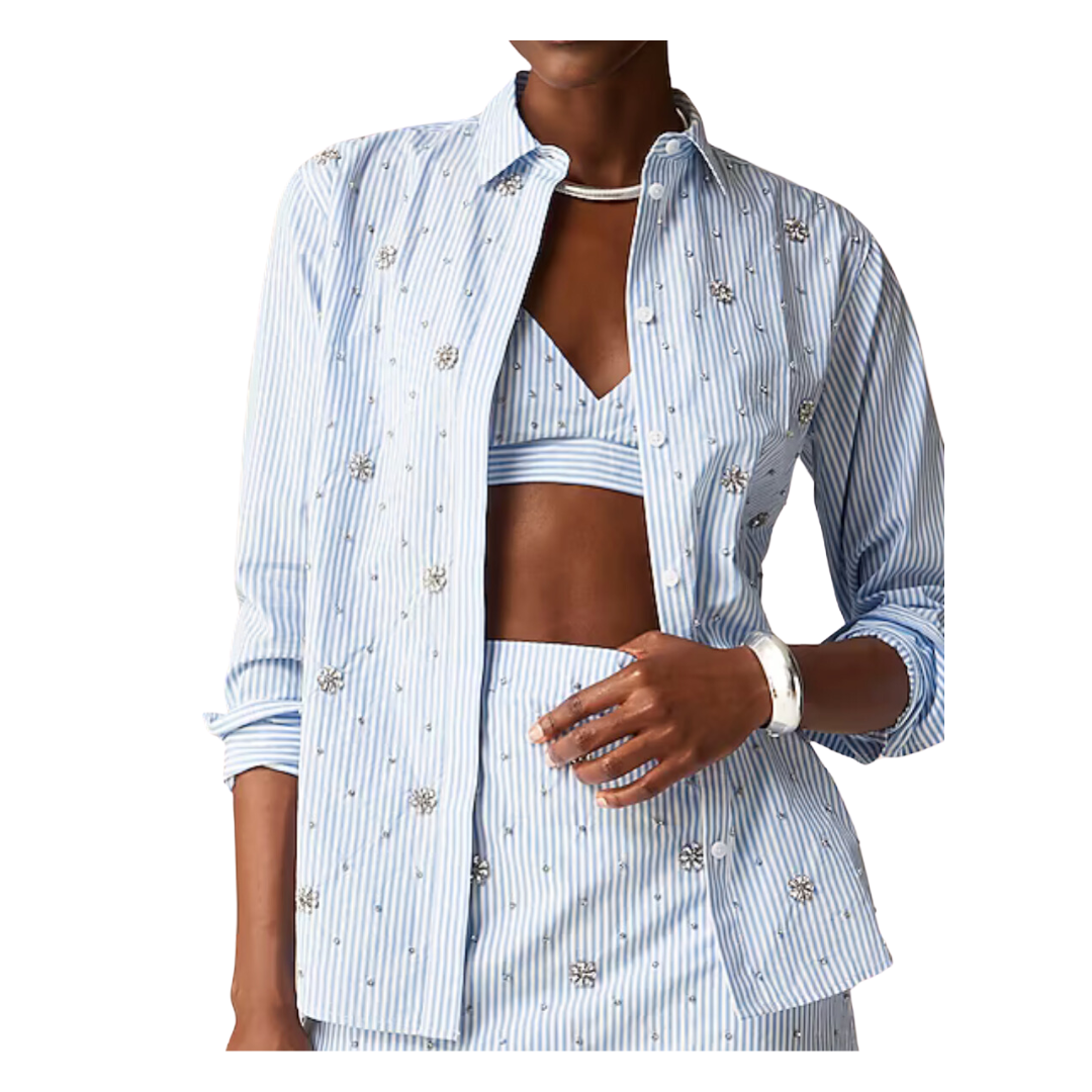 embellished pinstripe