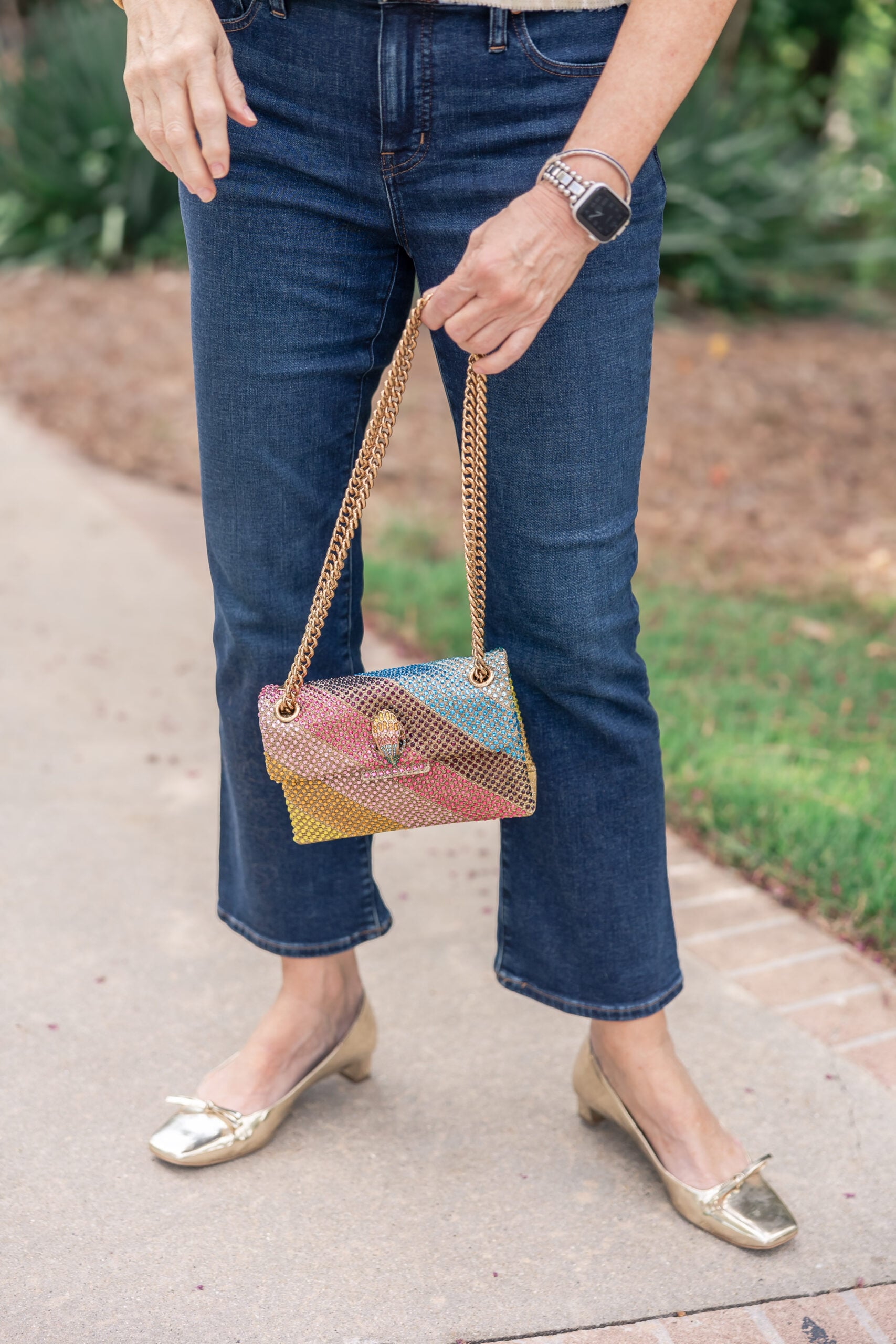 metallic gold heels