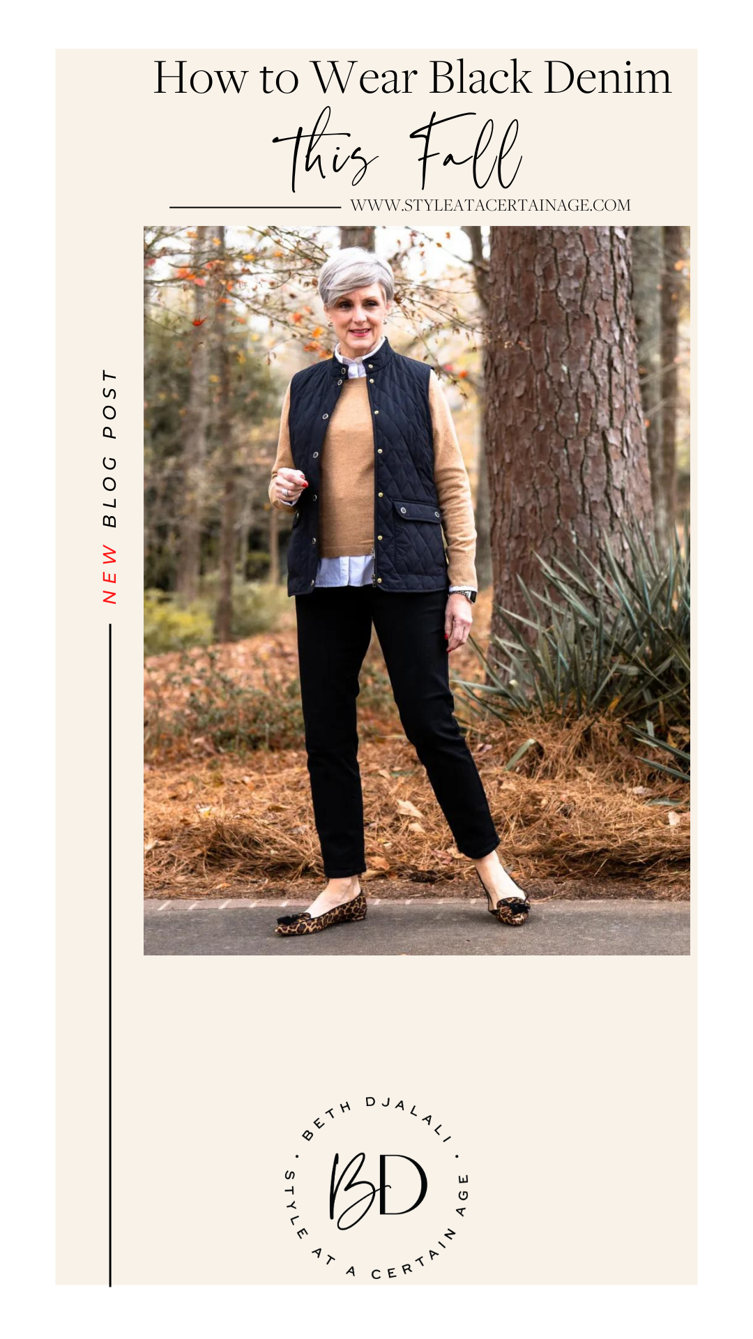 how to wear black denim this fall