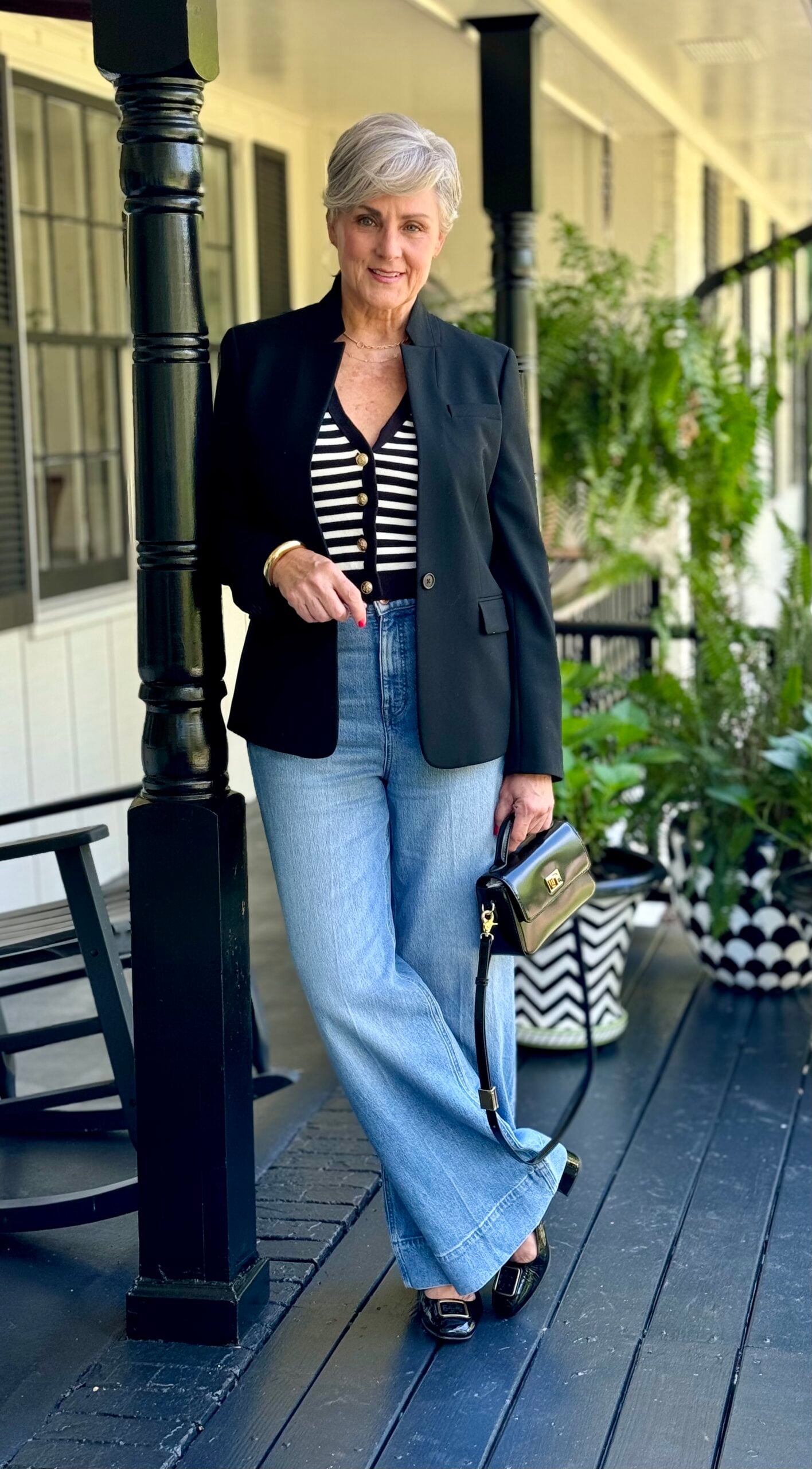 blazer and jeans NYC outfit
