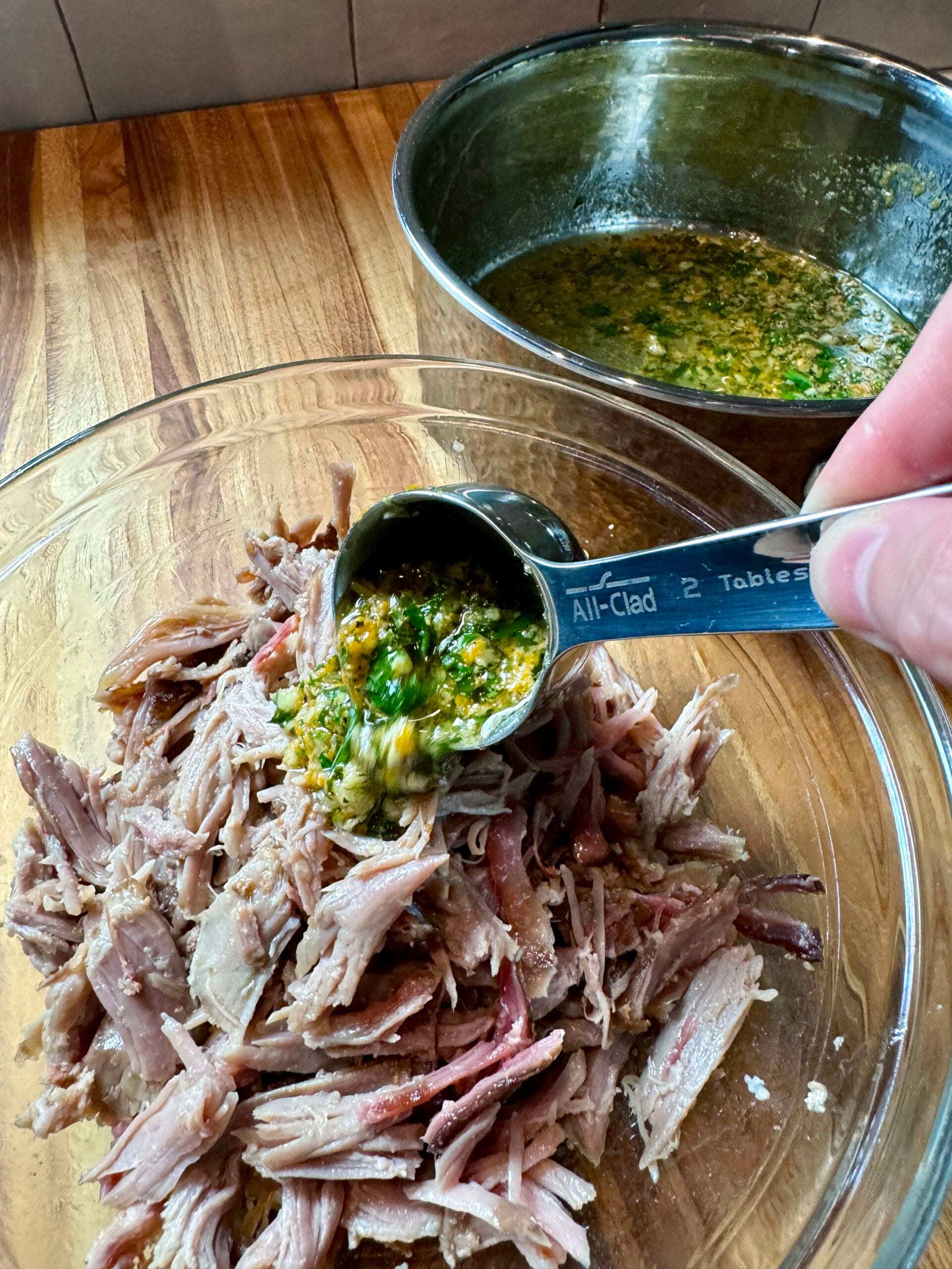 add mixture to pork