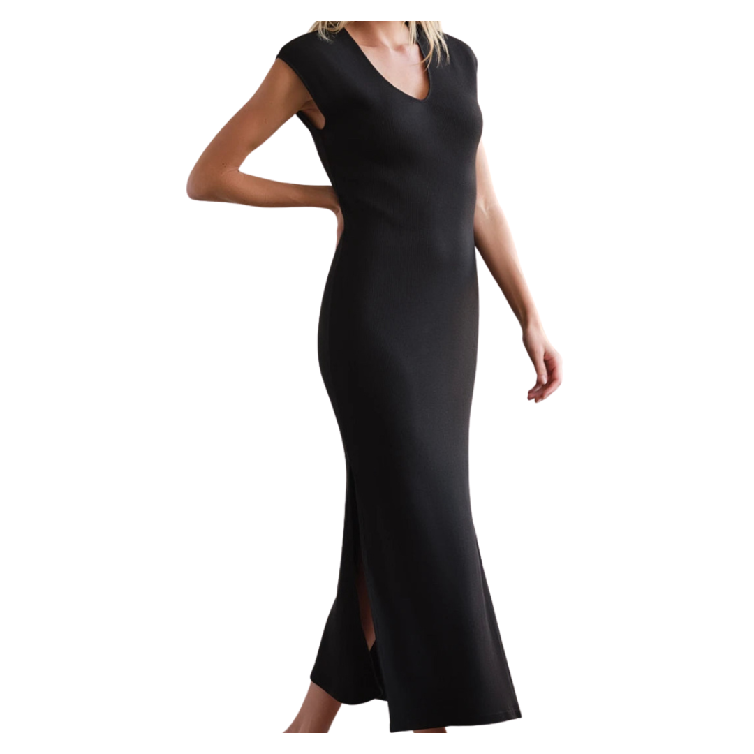 rib maxi dress