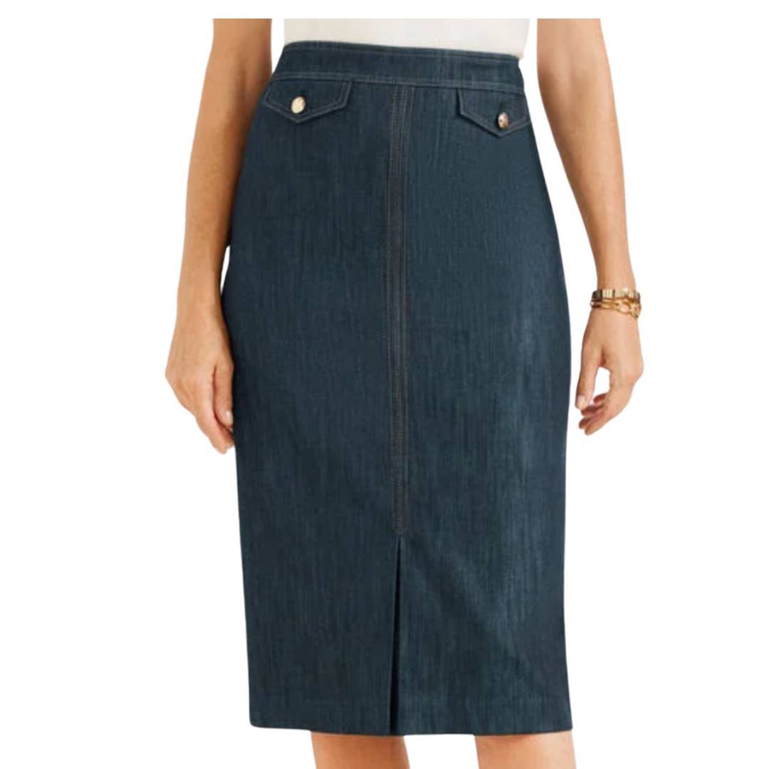 denim midi skirt