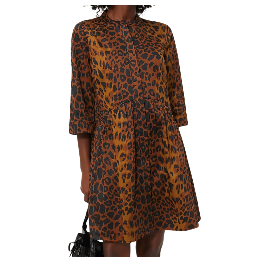 leopard shirtdress