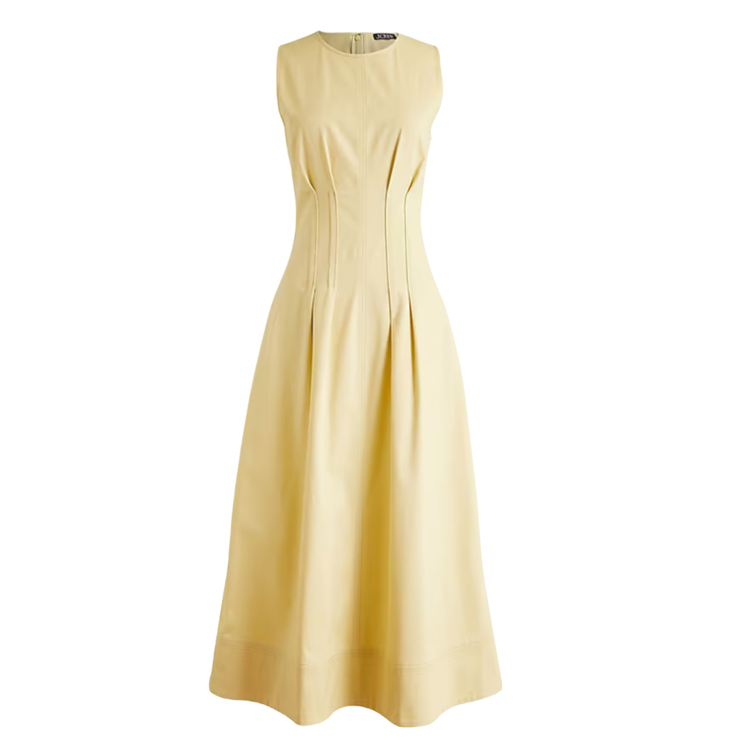 pintuck midi dress