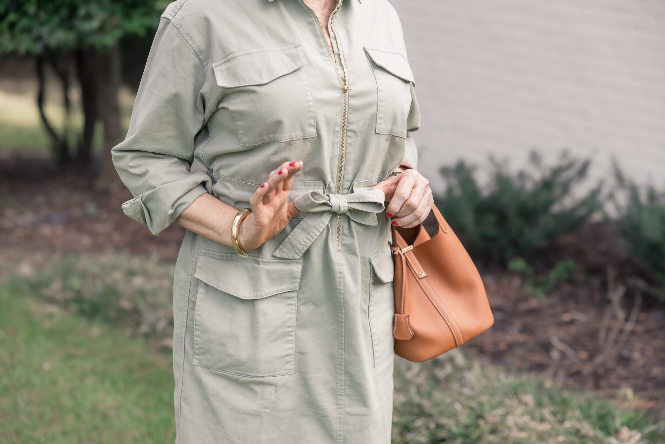 green utility dress
