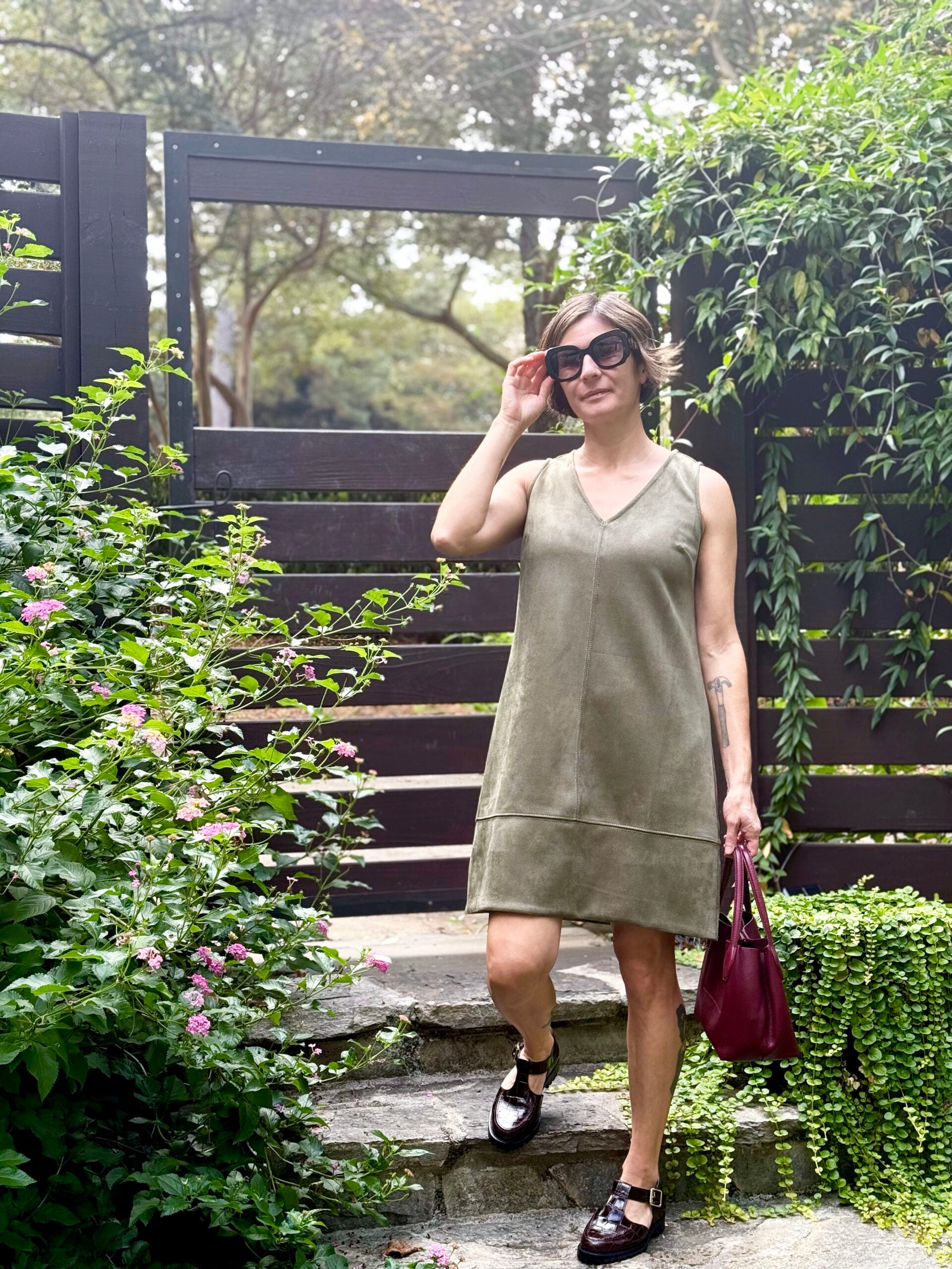 fall shift dress outfit