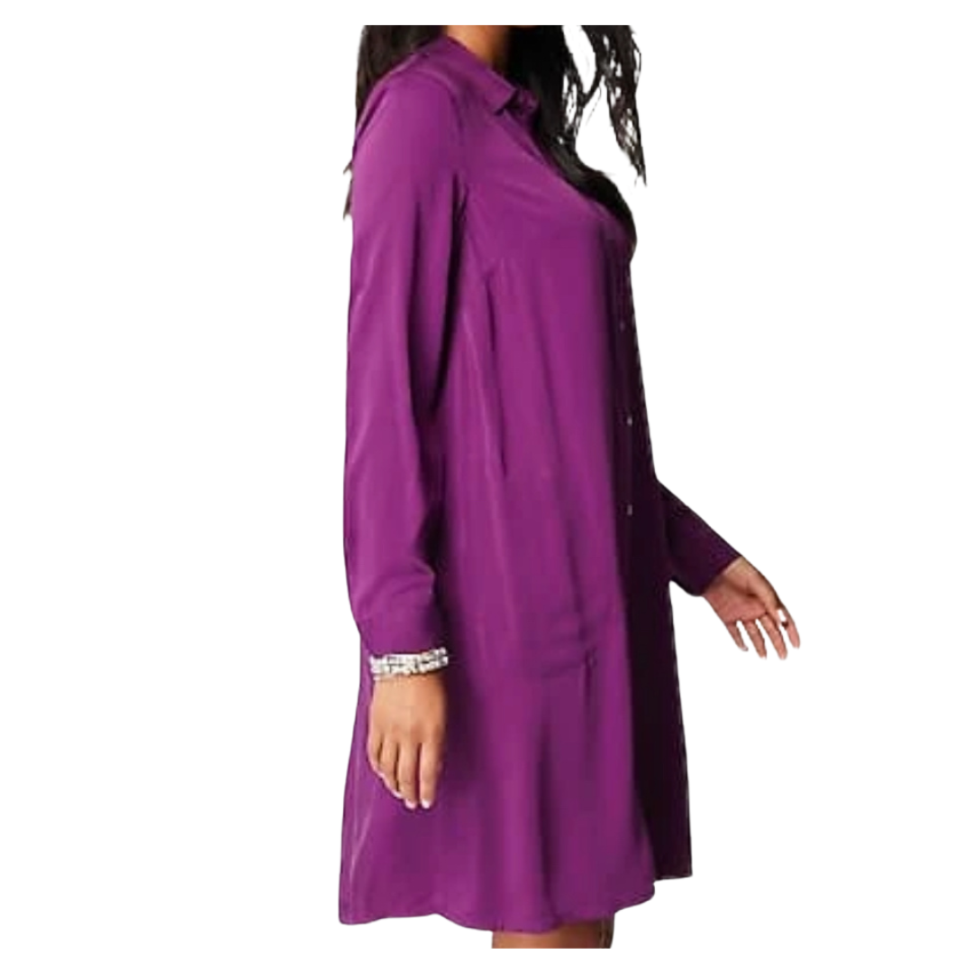 satin a-line shirtdress