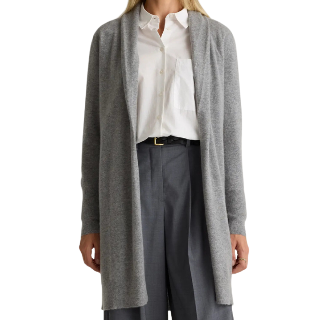 grey cardigan sweater