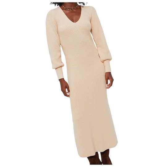 almond knit midi dress | Mediterranean Cruise Attire daytime