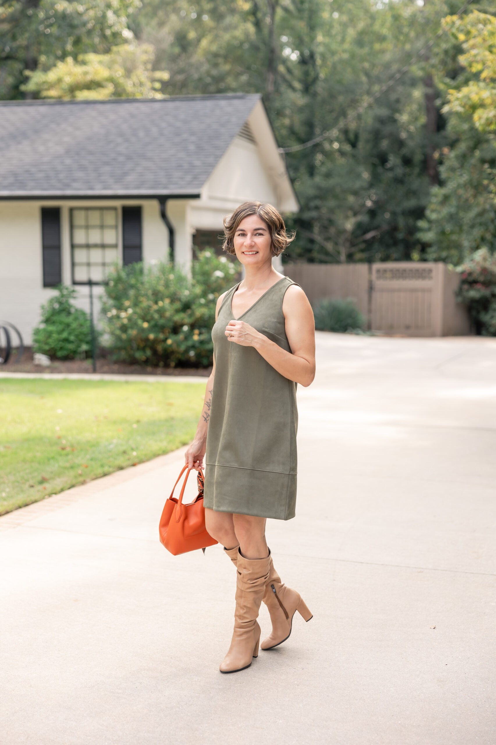 suede fall outfit