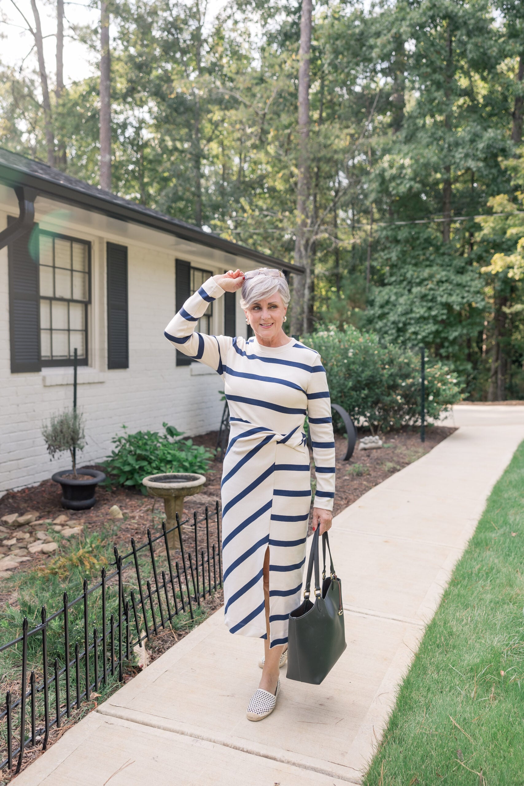 long sleeve striped dress | Mediterranean Cruise Attire