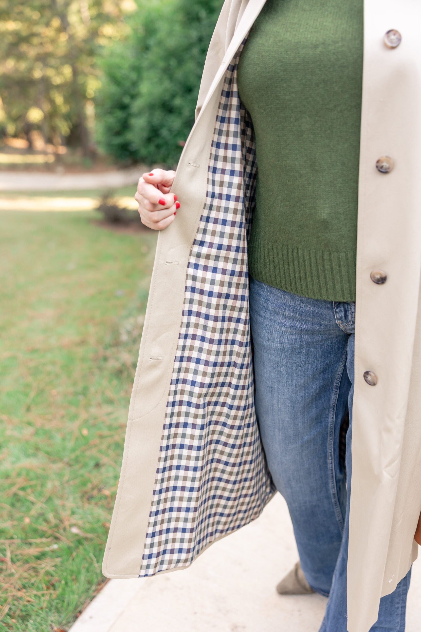 Women's Trench Coats check pattern