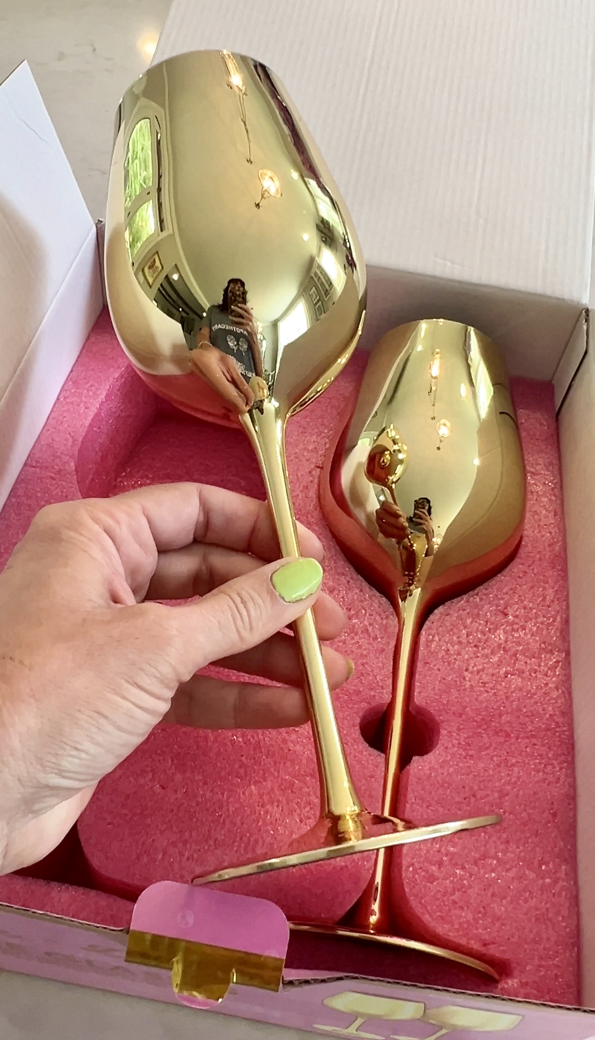 gold wine glasses | Finding The Beauty in Aging