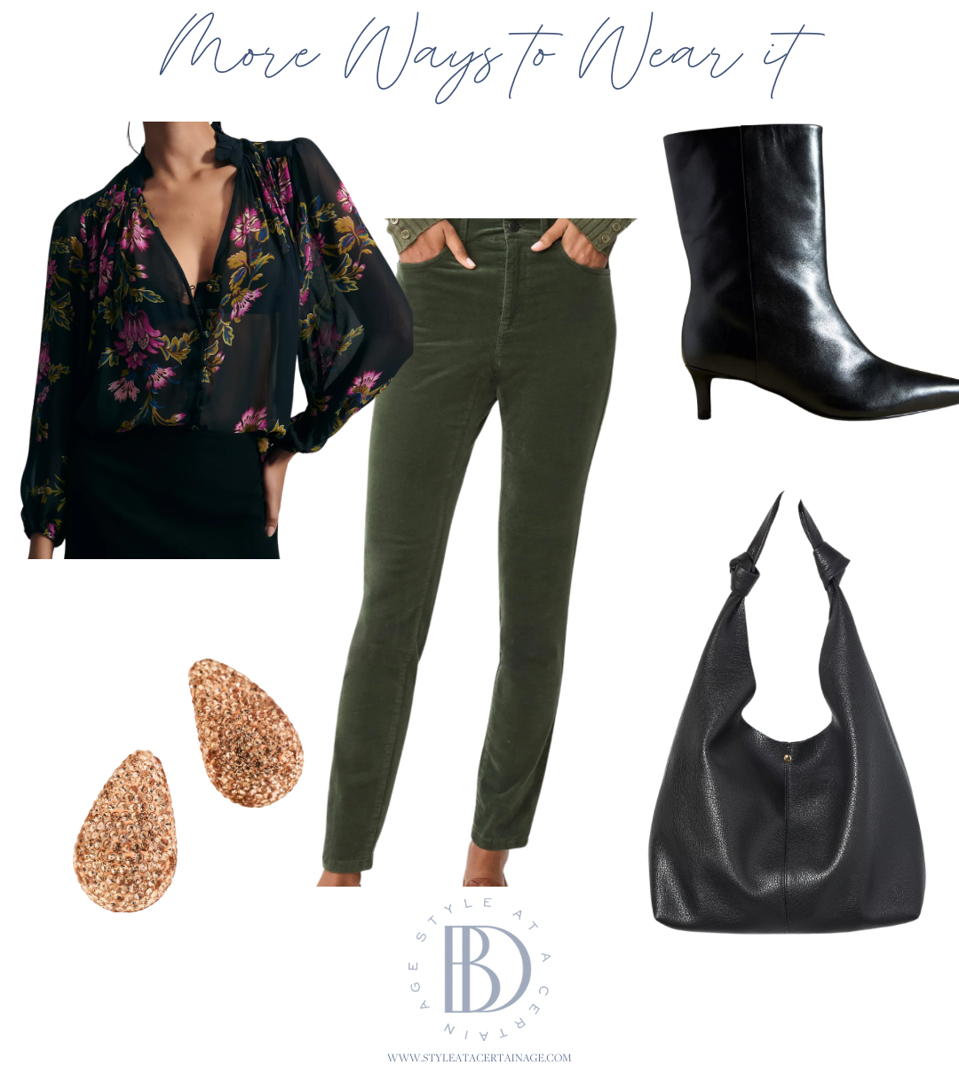 velvet pants outfit idea