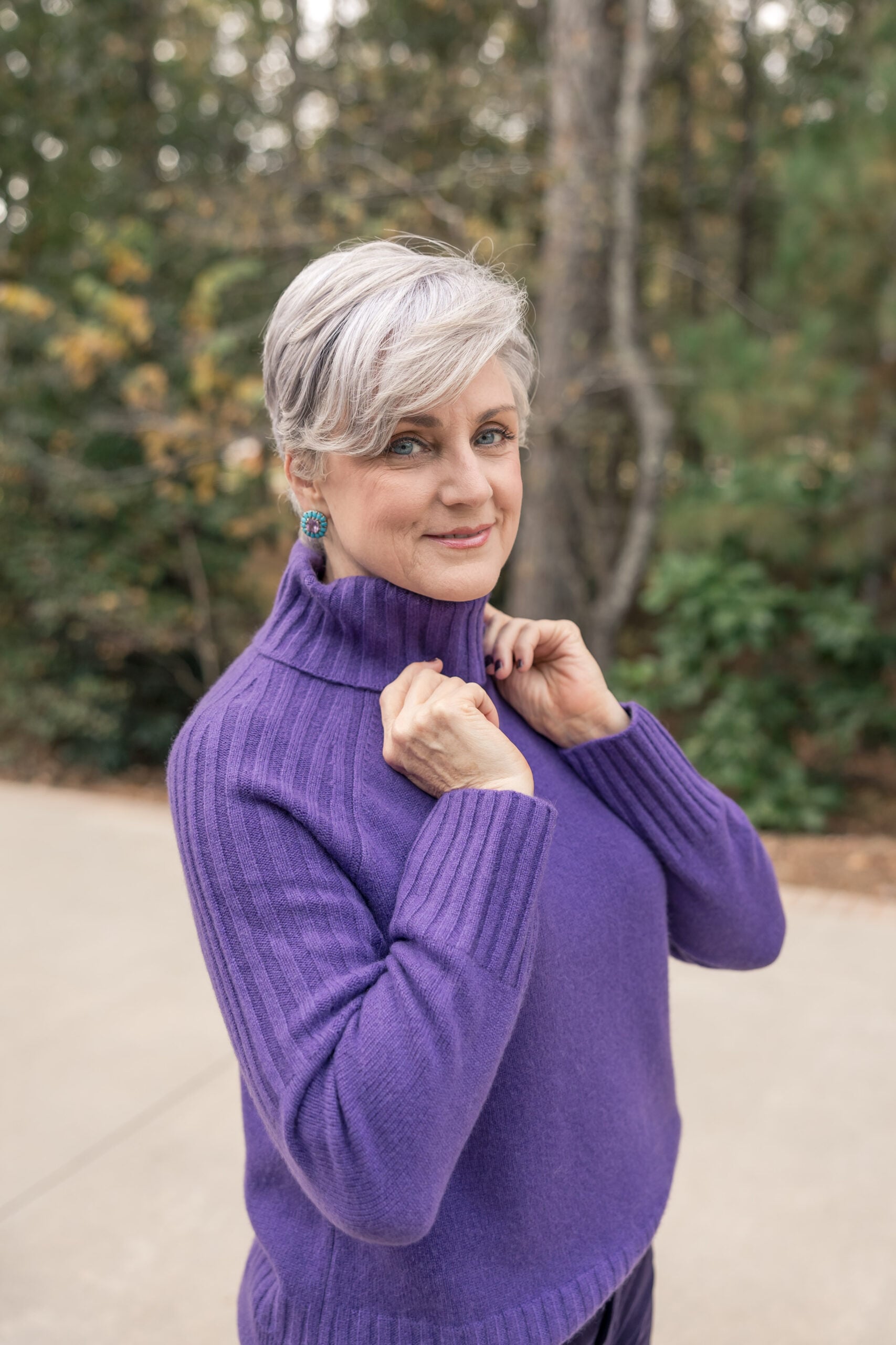 purple sweater for winter