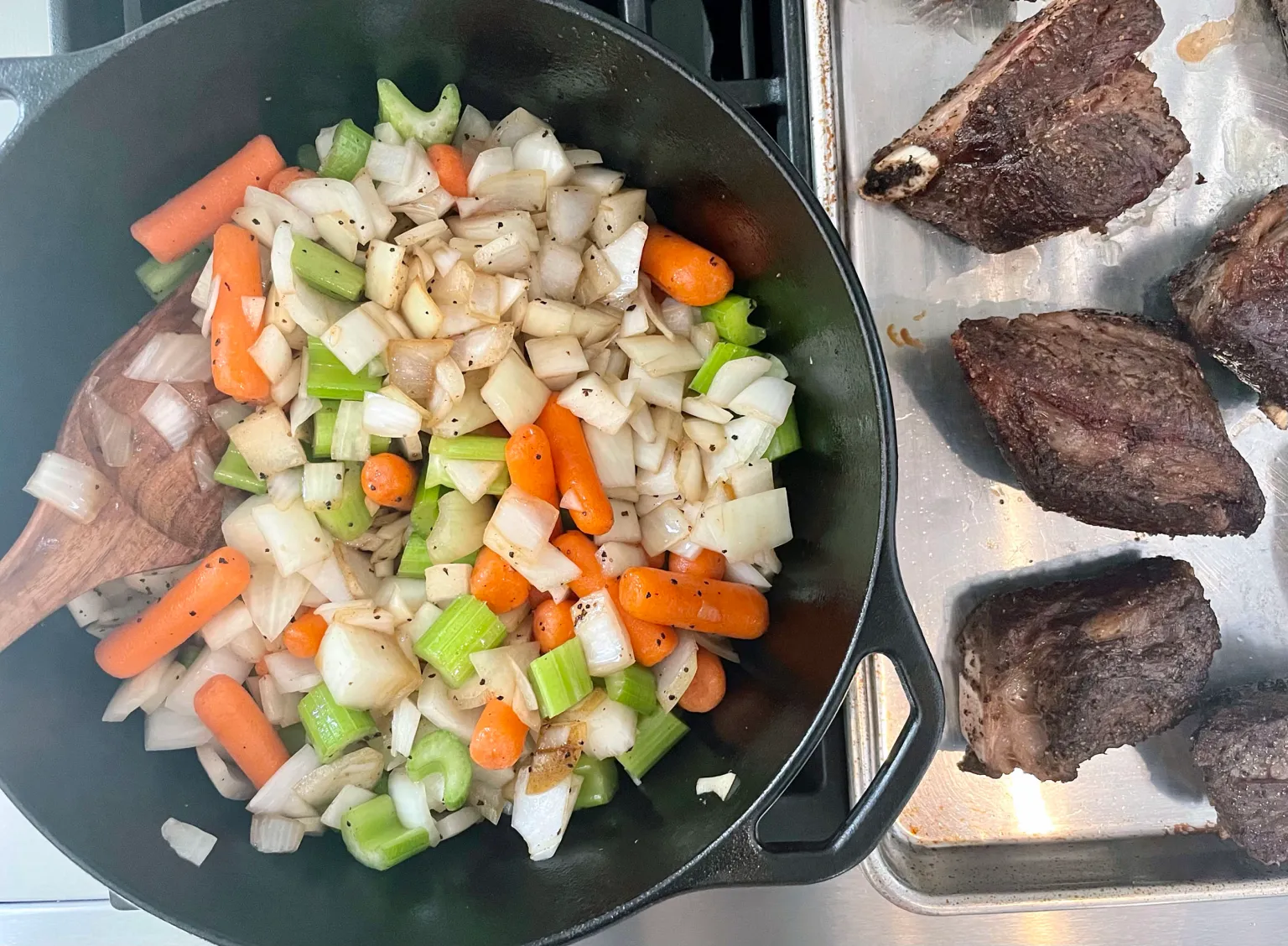 add ingredients in pot
