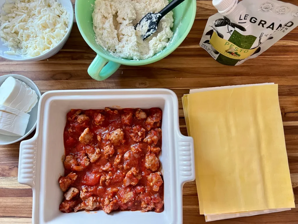 Christmas eve lasagna ingredients
