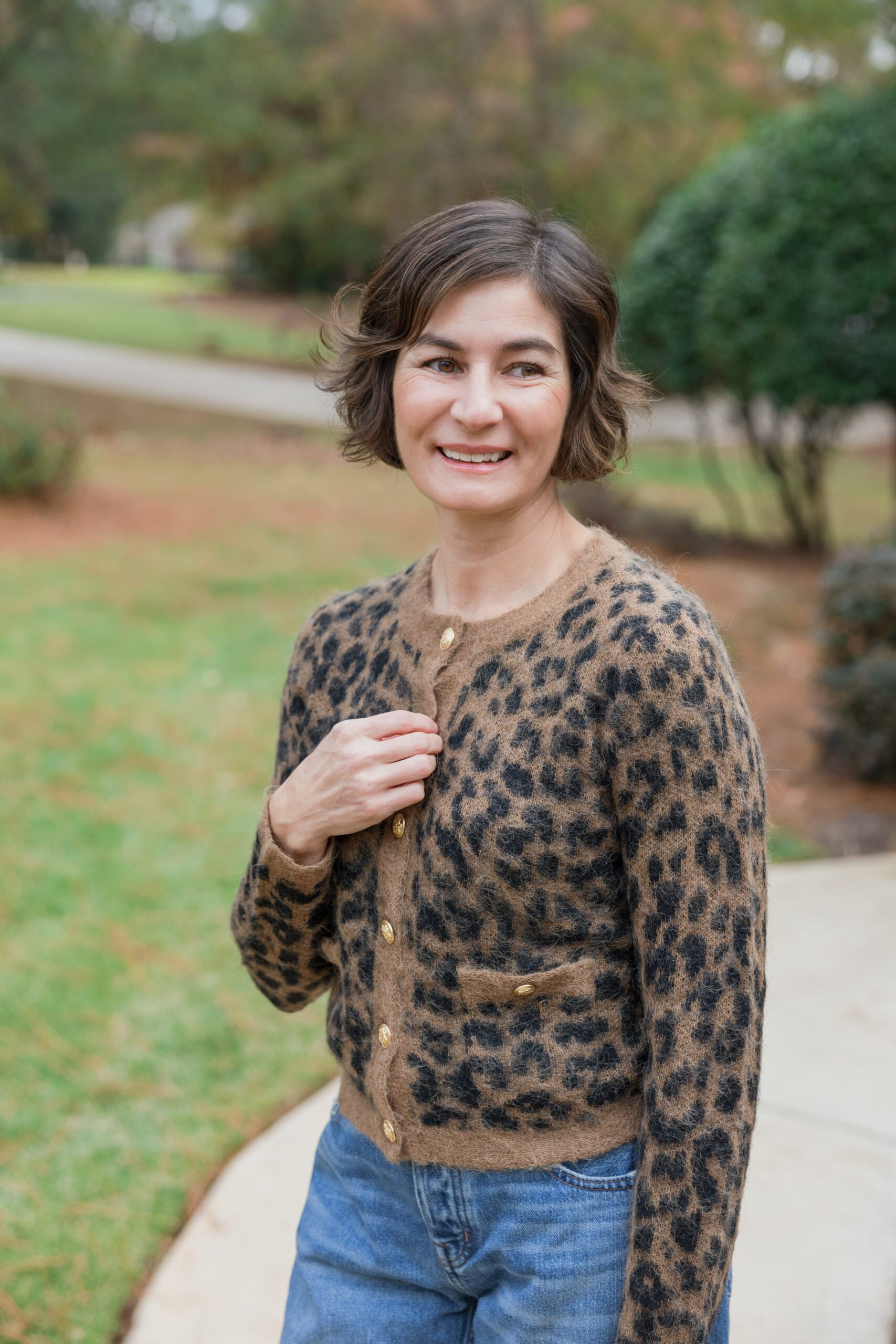 brushed leopard lady jacket