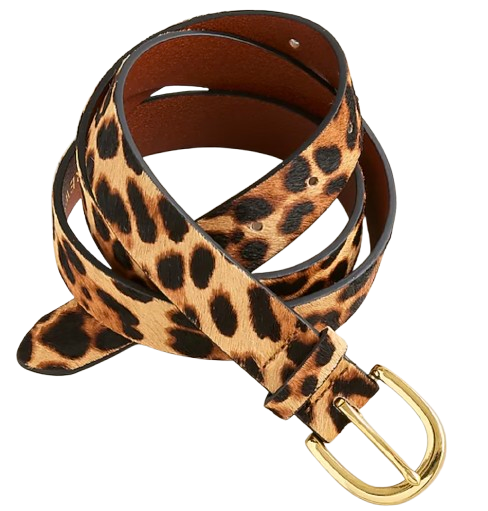 Leopard Print Calf Hair Belt