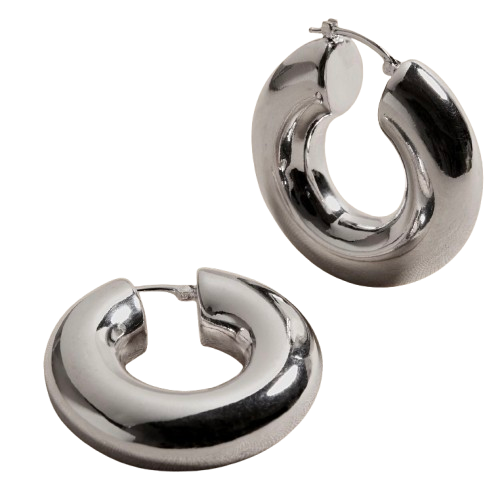 Ravena Large Silver Hoops