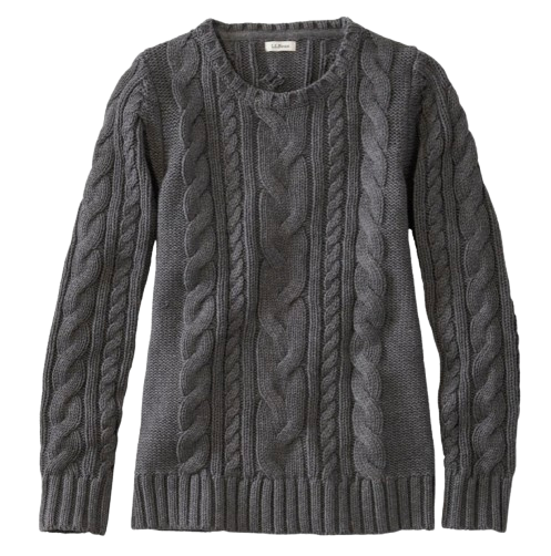 Dark Grey Cable Knit Sweater