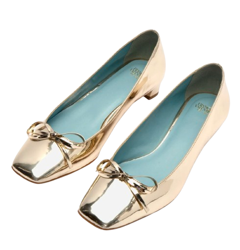 Mini Block Heels Vegan Platino