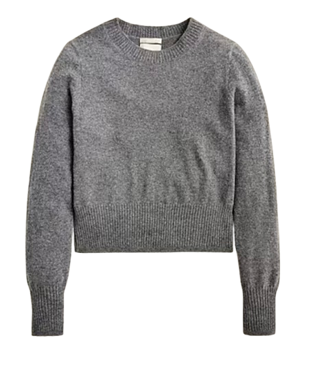 Cashmere Shrunken Crewneck Sweater