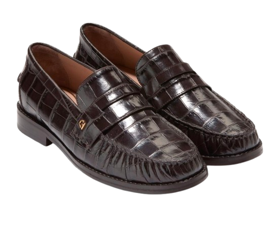 Croc-Embossed Loafers