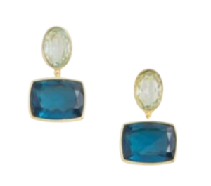 Blue Green Drop Earrings