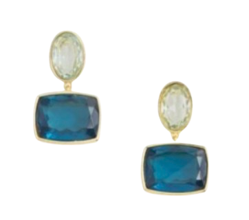Blue Green Drop Earrings