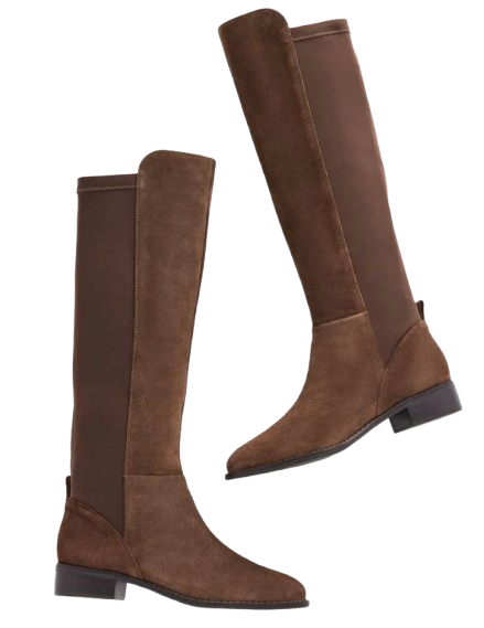 Suede Stretch Riding Boots