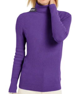 Purple Ribbed Turtleneck