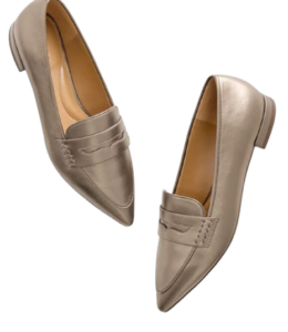 Metallic Leather Loafers