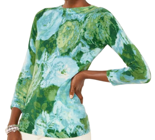 Talbots Audrey Cashmere Sweater – Abstract Floral