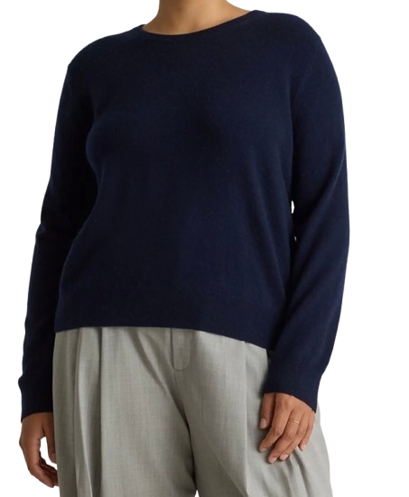 Quince Mongolian Cashmere Crewneck Sweater – Navy