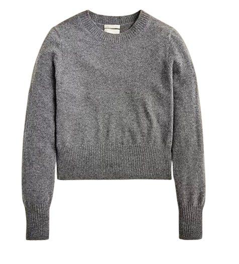 J.Crew Cashmere Shrunken Crewneck Sweater – Grey