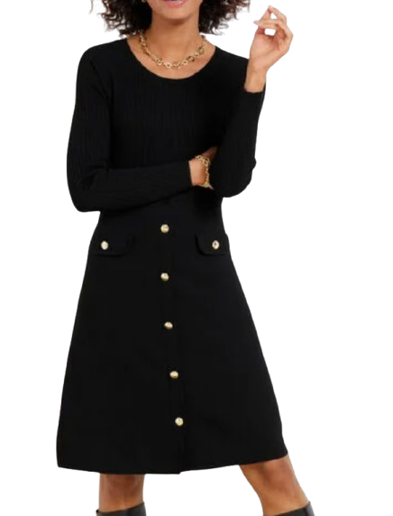 Talbots Ribbed Raglan Sweater Dress