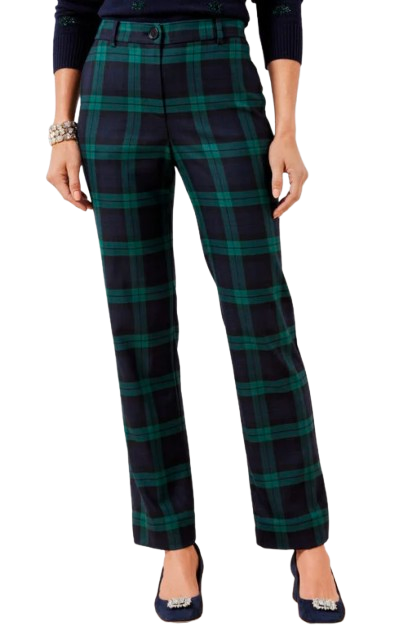Talbots Southampton Dashing Black Watch Straight Leg Pants