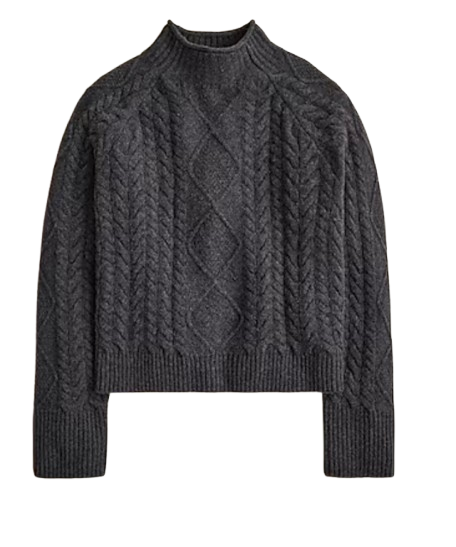 J.Crew Cable Knit Rollneck Sweater – Charcoal
